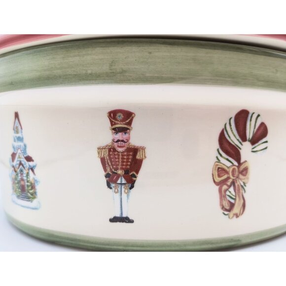 Vintage Christopher Radko Christophers Tree Nut Oval Ceramic Covered Dish - Picture 3 of 8